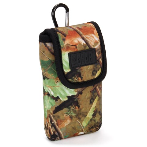 USA GEAR Portable Handheld Radio Case with Carabiner Clip and Belt Loop - Camo Woods