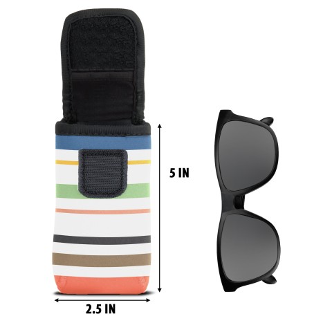 USA Gear Neoprene Safety Pouch Case for Sunglasses and Eyeglasses - Striped - Striped