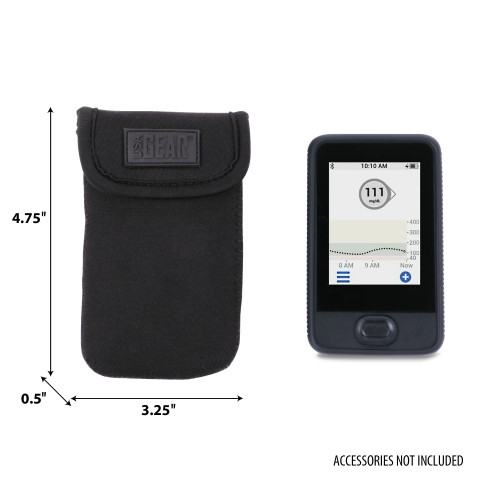 USA GEAR CGM System Device Slim Belt Holster Compatible with Dexcom G6 Receiver  - Black