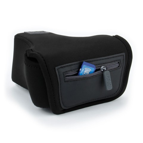 DSLR Camera Sleeve Case with Accessory Storage & Strap Openings - Black
