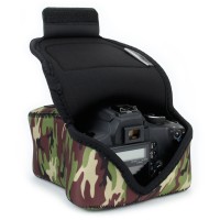 DSLR Camera  Case Sleeve with Neoprene Protection & Accessory Storage - Camo Green