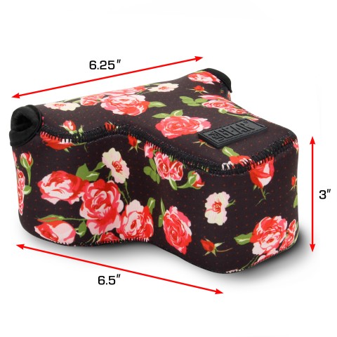 DSLR Camera Case Sleeve with Accessory Storage & Strap Openings - Floral