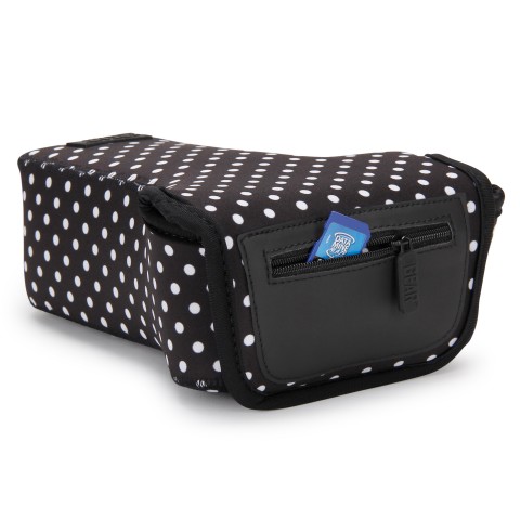DSLR Camera and Zoom Lens Sleeve Case with Accessory Storage & Strap Openings - Polka Dot