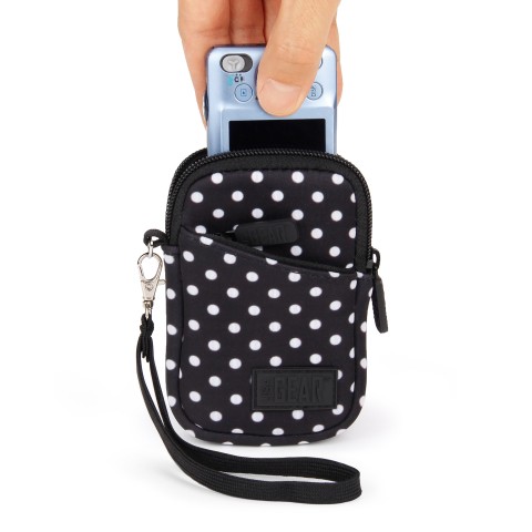 USA GEAR Compact Camera Case for Canon Powershot SX720 HS , ELPH 190 IS & More - Polka Dot