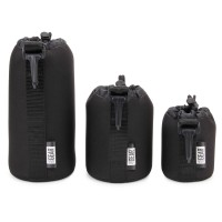 FlexARMOR 3-Pack Protective Neoprene Lens Pouch Cases in Small, Medium and Large - Black