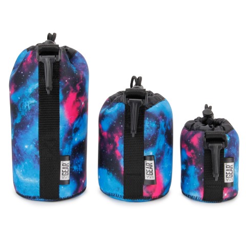 FlexARMOR 3-Pack Protective Neoprene Lens Pouch Cases in Small, Medium and Large - Galaxy