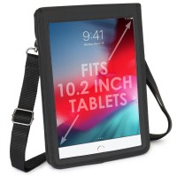Tablet Sleeve with Open Front Design , Durable Neoprene & Adjustable Strap - Black