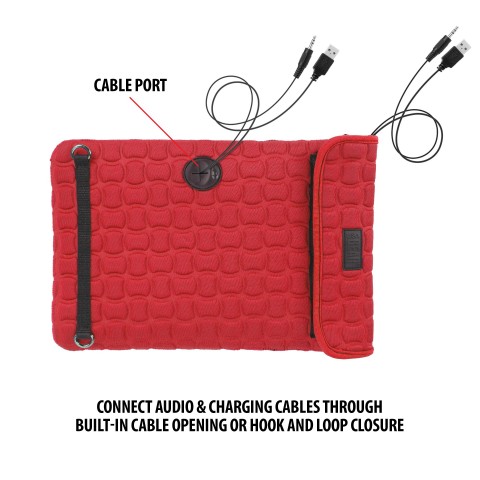 Neoprene Tablet Sleeve with Screen Protector & Adjustable Shoulder Strap (Red) - Red