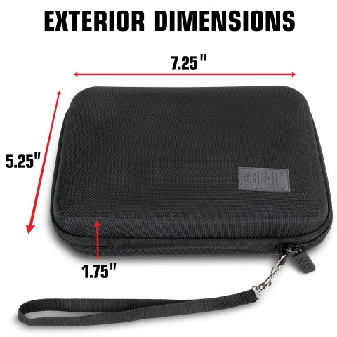 Protective Hard Shell Electronics Carrying Case with Accessory Pocket - Black