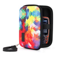 Protective Hard Shell Electronics Carrying Case with Accessory Pocket - Geometric