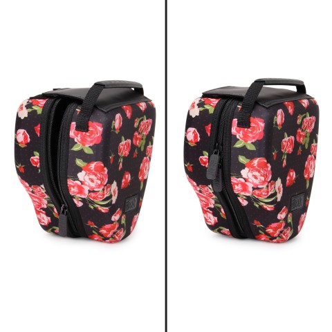 Quick Access DSLR Hard Shell Camera Case w/ Accessory Storage & Padded Interior - Floral - Standard