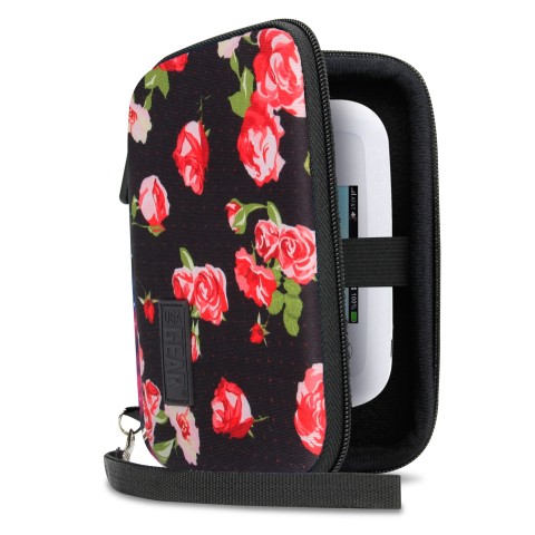 Hard Shell Electronics Case for Hard Drives, iPods, Portable Wi-Fi, Cables, etc. - Floral