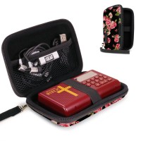 USA GEAR Carry Case Compatible with Wonder Bible, Earbuds, Roses (Case Only) - Floral
