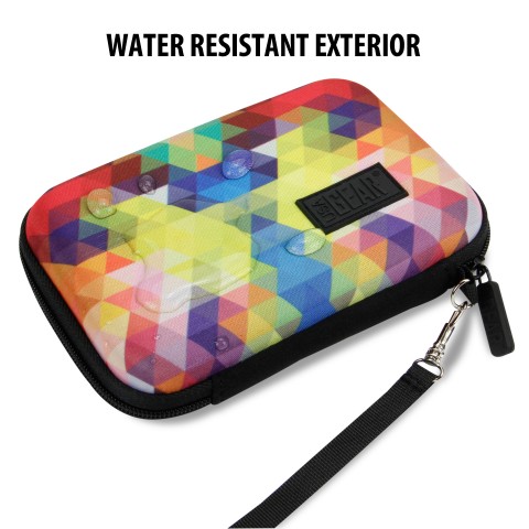 Hard Shell Electronics Case for Hard Drives, iPods, Portable Wi-Fi, Cables, etc. - Geometric