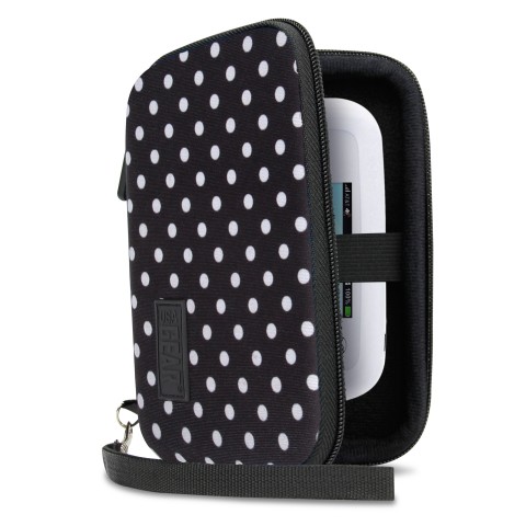 Hard Shell Electronics Case for Hard Drives, iPods, Portable Wi-Fi, Cables, etc. - Polka Dot