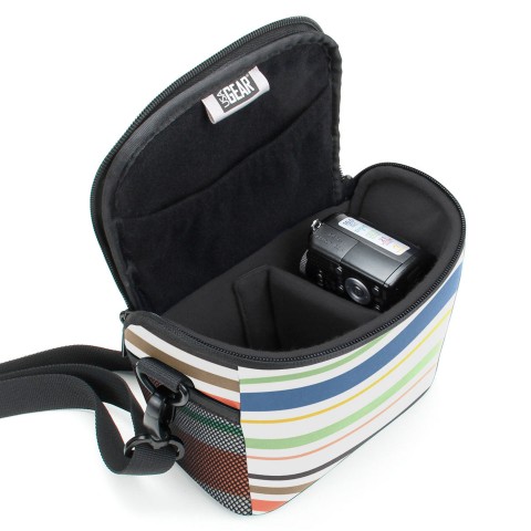 Durable Protective Bridge Camera Bag with Protective Neoprene Material - Striped