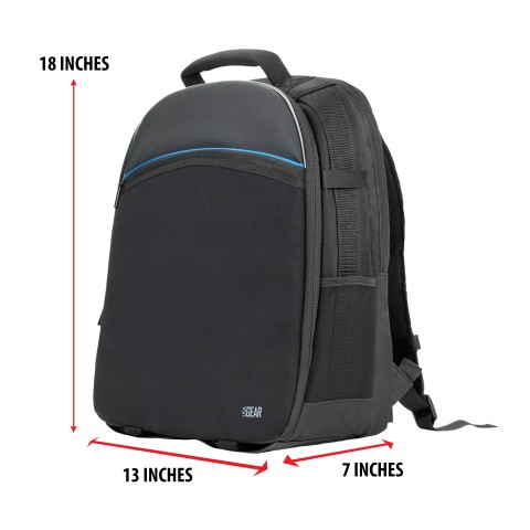 Front Loading DSLR Camera Case Backpack with Laptop & Large Lens Storage - Black