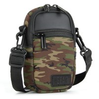 Compact Camera Bag with Waterproof Rain Cover , Belt Loop & Shoulder Strap Sling - Camo Green
