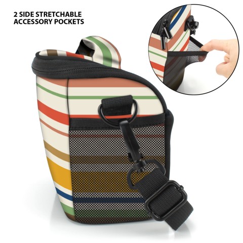 Durable Protective Bridge Camera Bag with Protective Neoprene Material - Striped