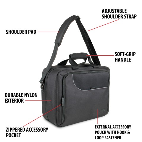 USA GEAR Travel Bag/Carrying Case for your CPAP w/ Customizable Interior Storage - Black