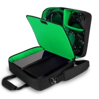 Xbox One Travel Carrying Case with Kinect Carrying Pouch and Game Disc Pockets - Green