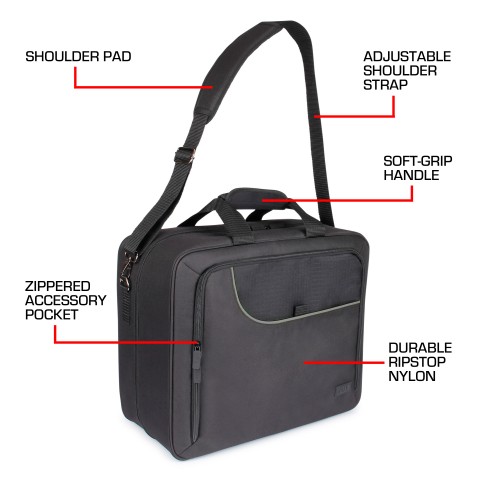 USA Gear XL MTG Deck Box Bag Travel Case - Large MTG Card Storage Bag (Black) - Black