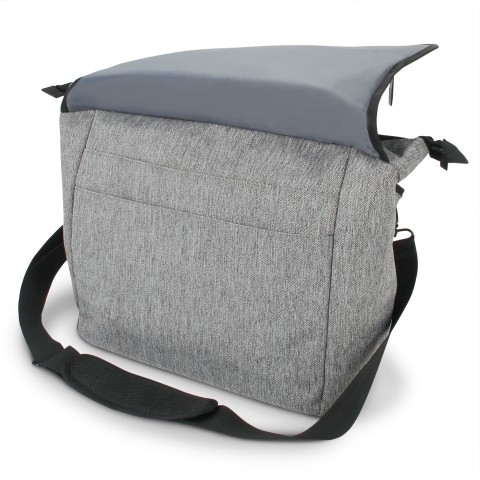 Messenger Camera Bag w/ Customizable Dividers and Weather Resistant Bottom - Grey