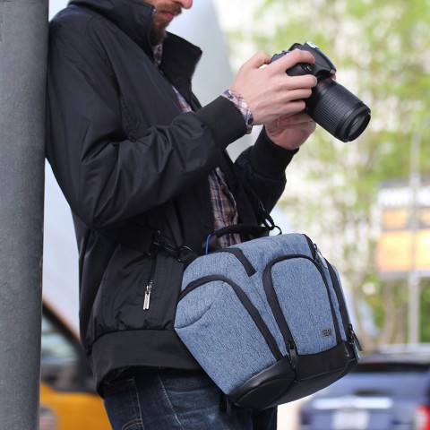 Camera Case with Weather Resistant Bottom and Soft Cushioned Interior - Blue