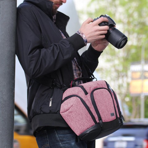Camera Case with Weather Resistant Bottom and Soft Cushioned Interior - Red