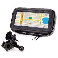 Weatherproof Motorcycle / Bicycle Handlebar GPS Display Case - Black