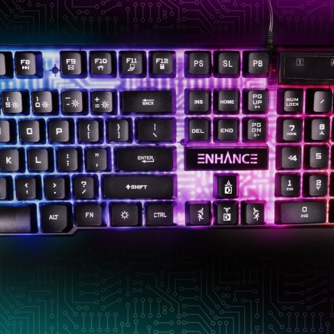 ENHANCE Voltaic 2 Gaming Keyboard - Mechanical Feeling Keyboard, Anti-Ghosting - Clear