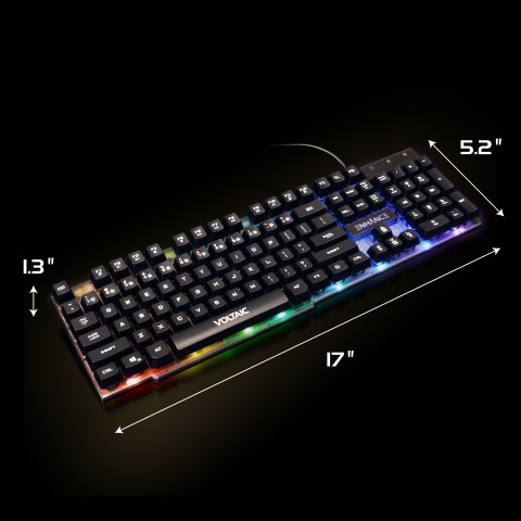 ENHANCE Voltaic 2 Gaming Keyboard - Mechanical Feeling Keyboard, Anti-Ghosting - Clear