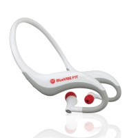 Water-Resistant Sports Headphones with Hands-free Mic and Music Control Buttons - White