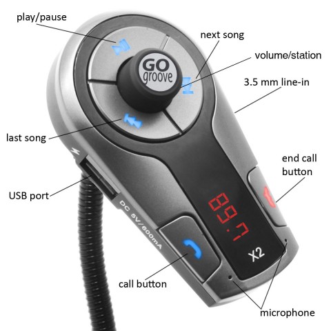 GOgroove FlexSMART X2 Bluetooth FM Transmitter AND Phone Holder Cradle