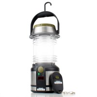 Battery Powered Lantern w/ Remote Control, 12 LED Lights & Fold-out Hanging Clip - black