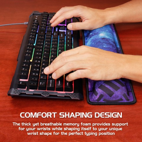 ENHANCE Keyboard Wrist Rest Pad with Soft Memory Foam Support - Full - Galaxy