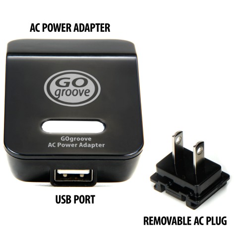 Universal AC to USB Power Adapter with Removable Prongs