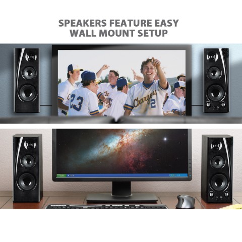 BlueSYNC SLK Dual Wireless Bluetooth Tower Speakers