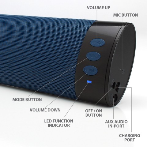BlueSYNC BR2 Portable Wireless Bluetooth Speaker w/ Handsfree Microphone