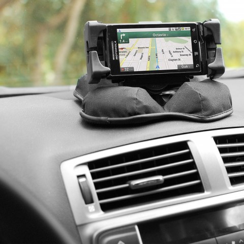 USA GEAR Car Dashboard Cell Phone Mount Bracket with Nonslip Beanbag Base