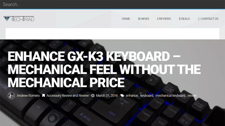iTechTriad review of the ENHANCE GX-K3 gaming keyboard
