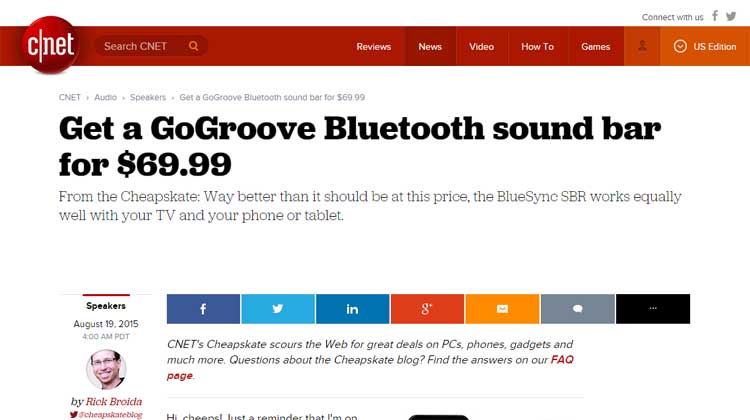 C|Net GOgroove BlueSYNC SBR Review