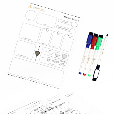 Enhance Tabletop Acrylic Character Sheet Set Reusable 5e Dnd Character Sheets Clear
