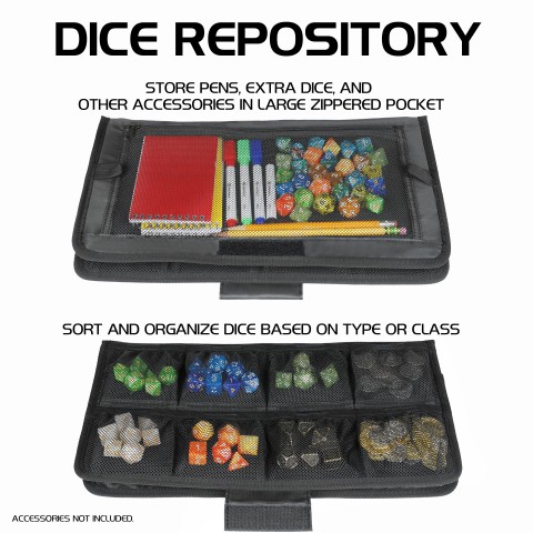 ENHANCE Tabletop Community Dice Rolling Tray & Dice Case for up to